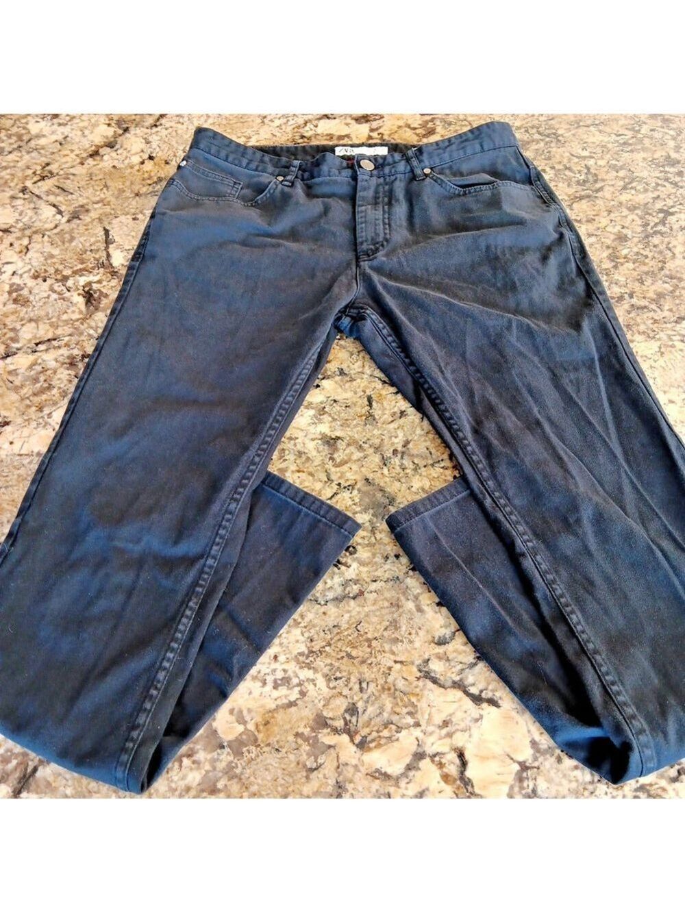 Size 32 X 31 Zara Black Skinny Mid Rise Jeans Women's Made In Turkey